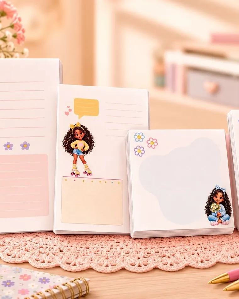 Blocos de notas: Miolos decorados para recados